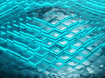 Animated Sci-Fi Industrial Metallic Tiles - Seamless Loop Low-poly 3D model