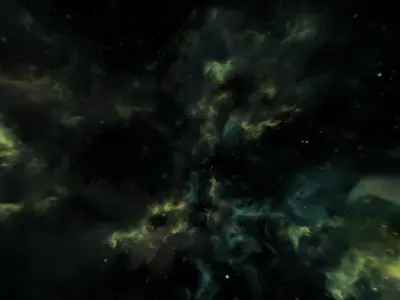 HDRI Epic Panoramic Sky - 360 starfield - epic green aurora 014 Low-poly 3D model