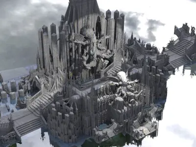 Secret Lovecraftian sect Sunken Cathedrals Kit bash 3D model