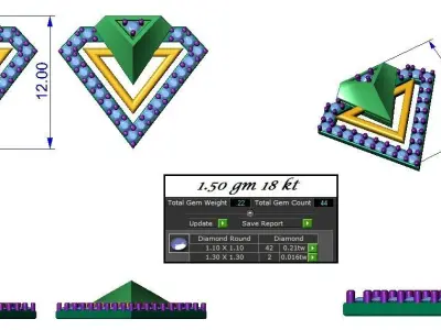 Light wt Women Diamond Earrings  3D print model