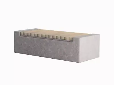 Outdoor Concrete Bench Set Low-poly 3D model