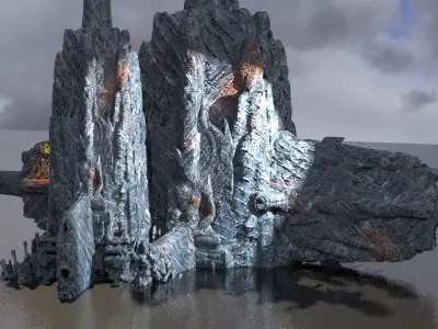 Arch Alien Ancient pillar Structure 5 3D model