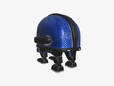 Turtleback Robot J10 Blue - SciFi Character Design Low-poly 3D model