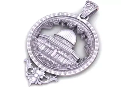 Medallion Pendant Classical Architectural Gold Jewelry  3D print model