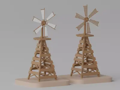 Cartoon Windmill 3D model