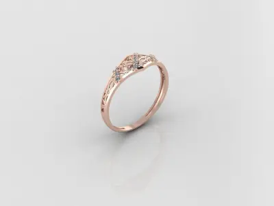 Women Ring Fancy Rings With Stone STL 3DM Render Printable 3D print model get