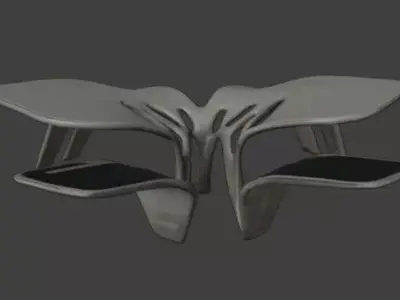 Organic Parametric Pavilion - Futuristic Restaurant Structure Low-poly 3D model