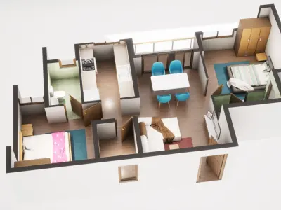 3D Floor Plan Model 21 3D model