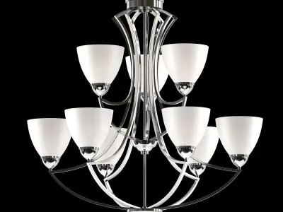 Untitled light chandelier with glass shades 3D model