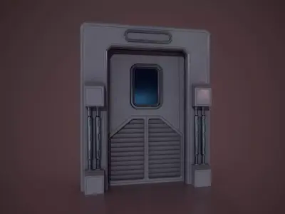 Sci Fi Door Low-poly 3D model