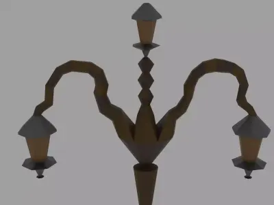 Stylized Low Poly Street Lamp  Game Ready Low-poly 3D model