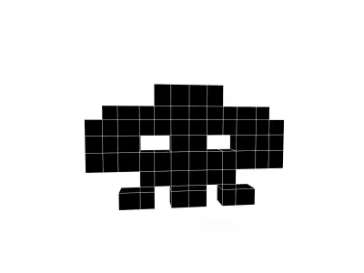 Space Invaders v3 001 Low-poly 3D model