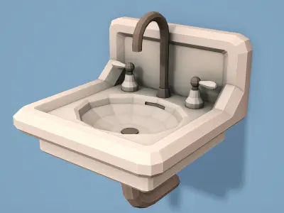 Old Sink - Low Poly Mobile Ready Low-poly 3D model