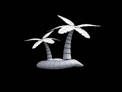 date palm desert Low-poly 3D model