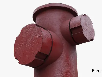 Fire Hydrant Low-poly 3D model