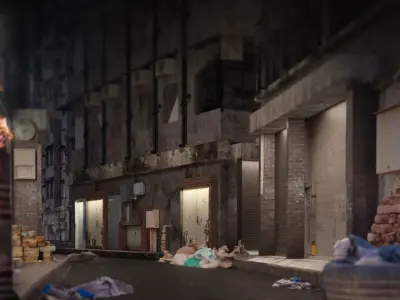 Set dressing detailing kitbash for city scene environments 3D model