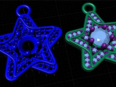 Star Pendant 3dm stl 3D print model 3D print model