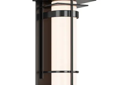 Banded with Top Plate Small Outdoor Sconce 3D model