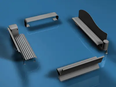 Park benches collection 3D model