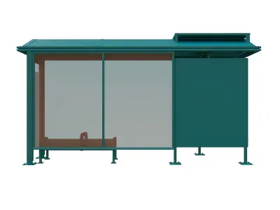 Bus Stop USA Low-poly 3D model Low-poly 3D model