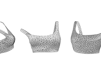 Off Shoulder Crop Top Low-poly 3D model