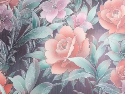 Midnight Garden Floral Wallpaper Texture Texture