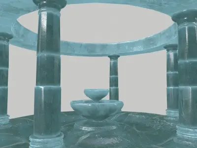 Altar Set fountain Low-poly 3D model