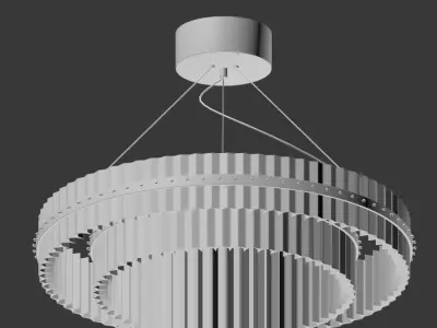 Round Glass Chandelier  3D model