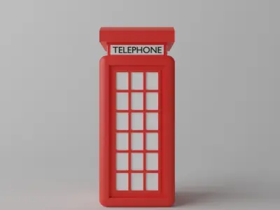 British Red Telephone Box 3D model