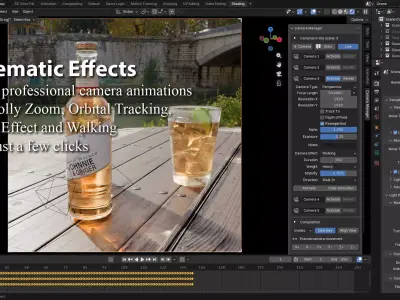 Camera Manager addon for Blender 3D model