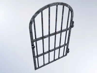 Medieval Prison Door Low-poly 3D model