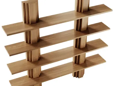 Mokko Brut Wood Bookcase 3D model