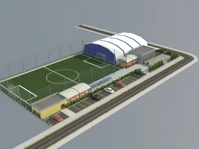 sports complex Low-poly 3D model