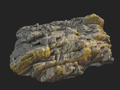 3d scanned rock cliff V 3D model