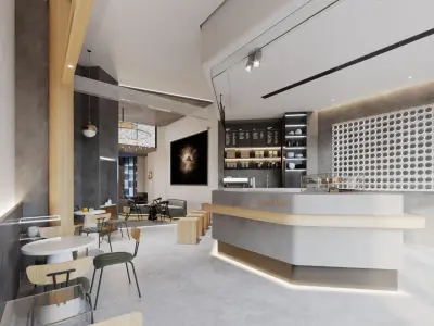   restaurant cafe  interior   3D model shop