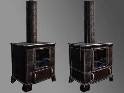 Stove Low poly scanning 3D  Low-poly 3D model