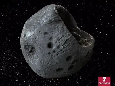 Detailed asteroid high-poly 3D model