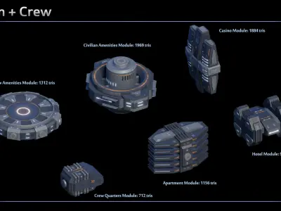 Space Station Structures Collection 3D Model Pack
