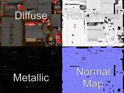 Retro Neon Motel model pack Low-poly 3D model