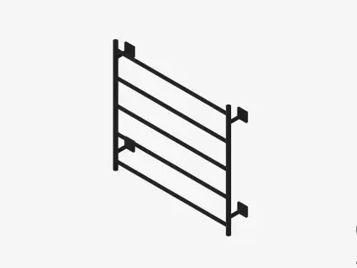 Towel Rail - Ladder - Luxury - Round - 750 - Square Plate Low-poly 3D model
