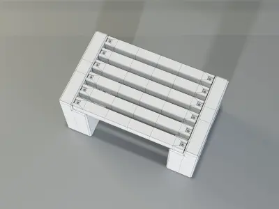 Concrete Bench - Type 3A mid 3D model