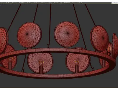 Currey and Co MarjieScope Chandelier Low-poly 3D model