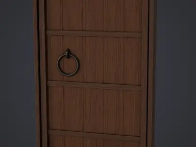 Medieval Rectangular Door Low-poly 3D model