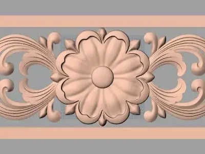 Door design 3D relief model STL format file for CNC carving E691 3D model