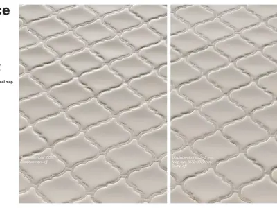 Arabesque Lantern Mini Tile in Straight Set Texture