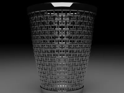 Street Paper Bin Low-poly 3D model