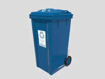 Recycle bin Low-poly 3D model