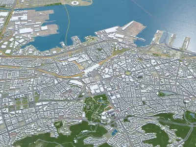 Dalian Liaoning China 130km AI Low-poly 3D model