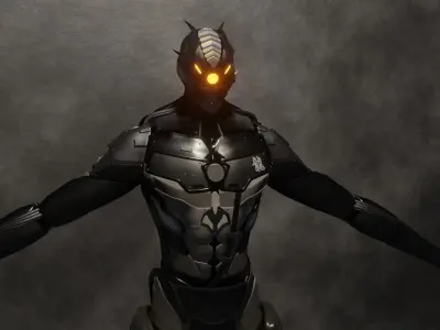 Cyber Mercenary Character - Low-poly 3D Model Low-poly 3D model