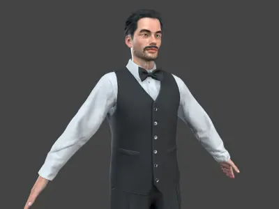 Worker Character Low-poly 3D model